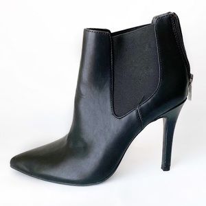 A.N.A. Black Stiletto Heel Faux Leather Ankle Boot